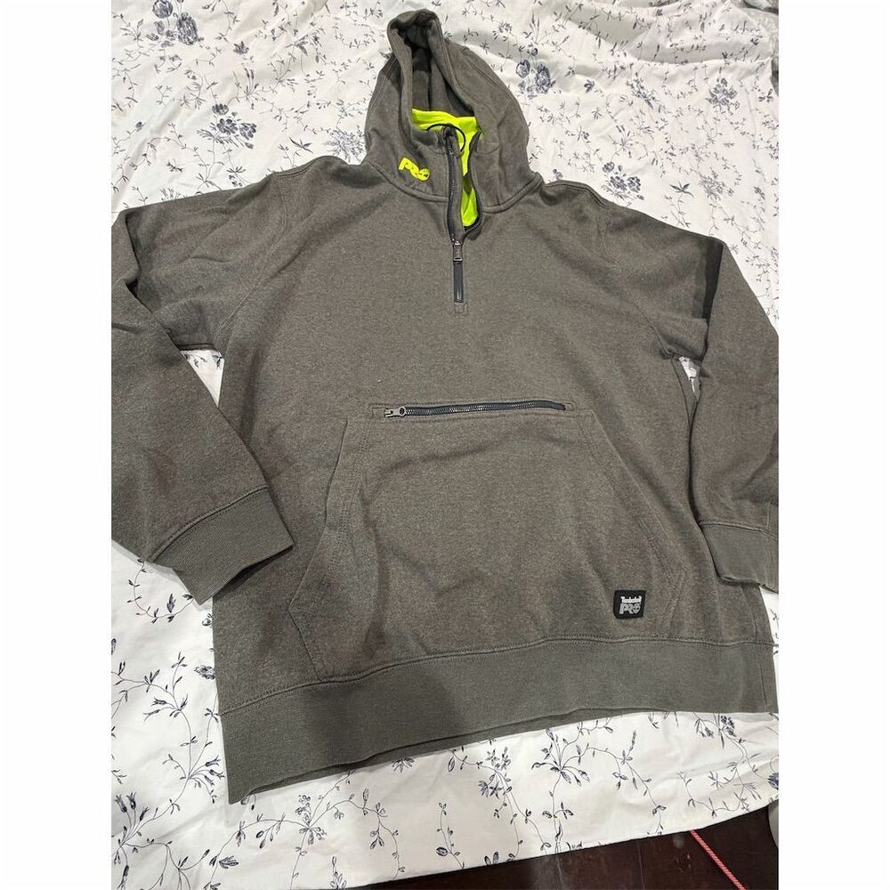 Timberland PRO Men's Gray Quarter-Zip Hoodie Size L Workwear Casual
